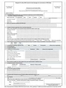 Pan Card Correction Form PDF